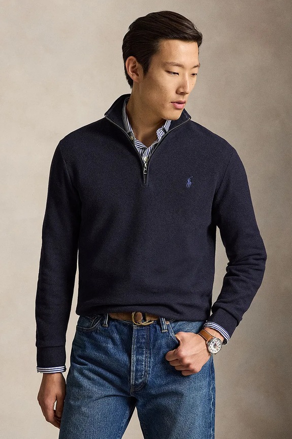 Polo Ralph Lauren светр чоловічий бавовняний темно-синій 710B18060