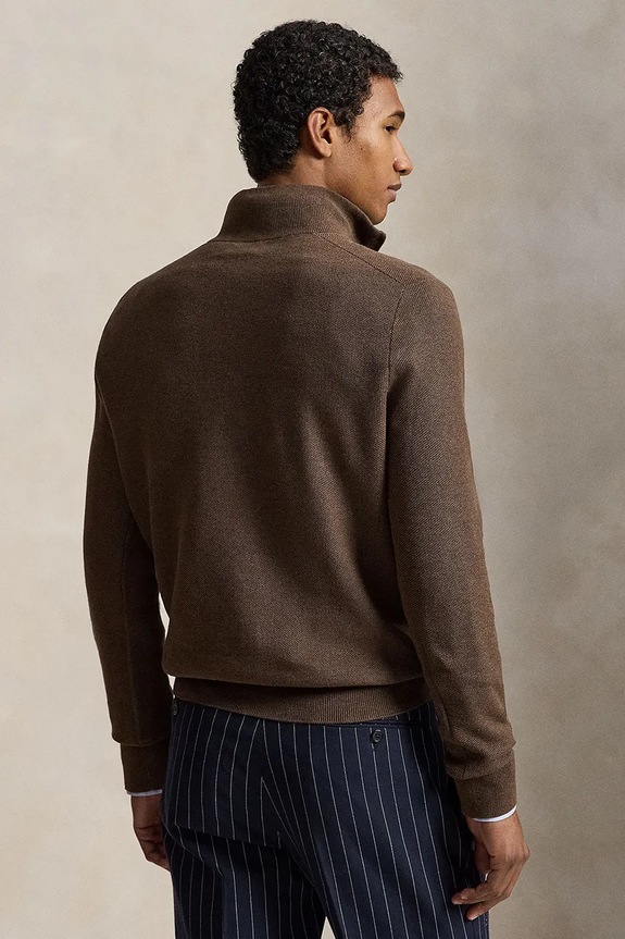 Polo Ralph Lauren sweter męski bawełniany 710B18060 brązowy AW26