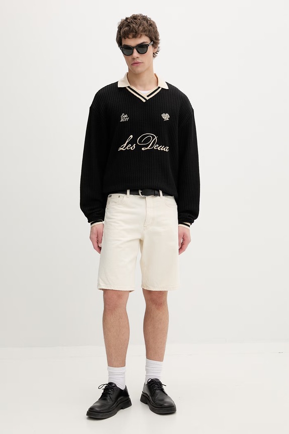 Les Deux sweter męski z bawełną 1001967 czarny AW26