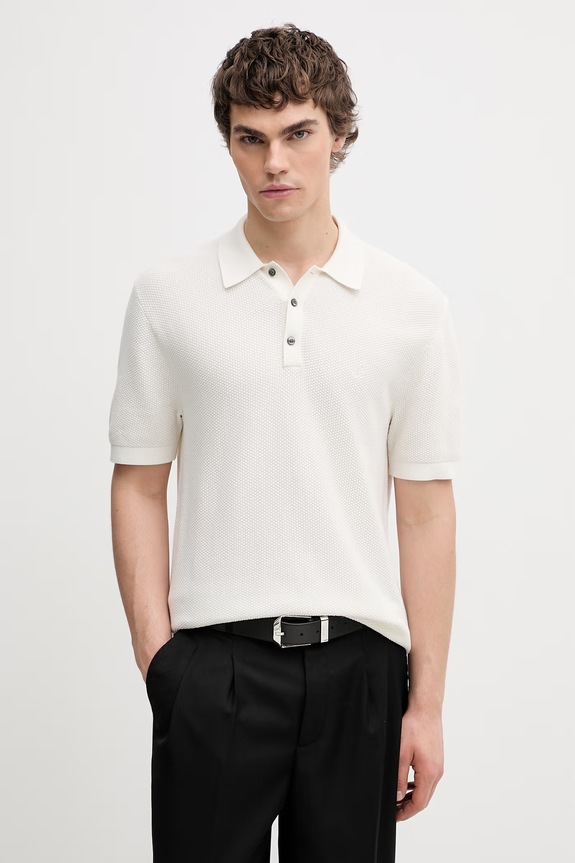 Calvin Klein polo swetrowe męskie bawełniane beżowy LV04LG313G