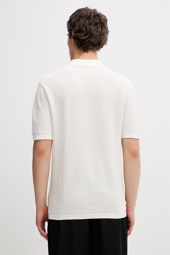 Odzież Calvin Klein polo swetrowe męskie bawełniane LV04LG313G beżowy