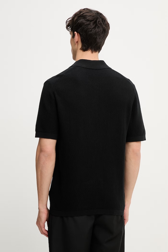 Odzież Calvin Klein polo swetrowe męskie bawełniane LV04LG313G czarny