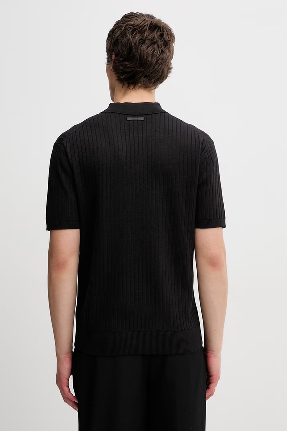 Odzież Calvin Klein polo swetrowe męskie z wiskozą LV04LG304G czarny