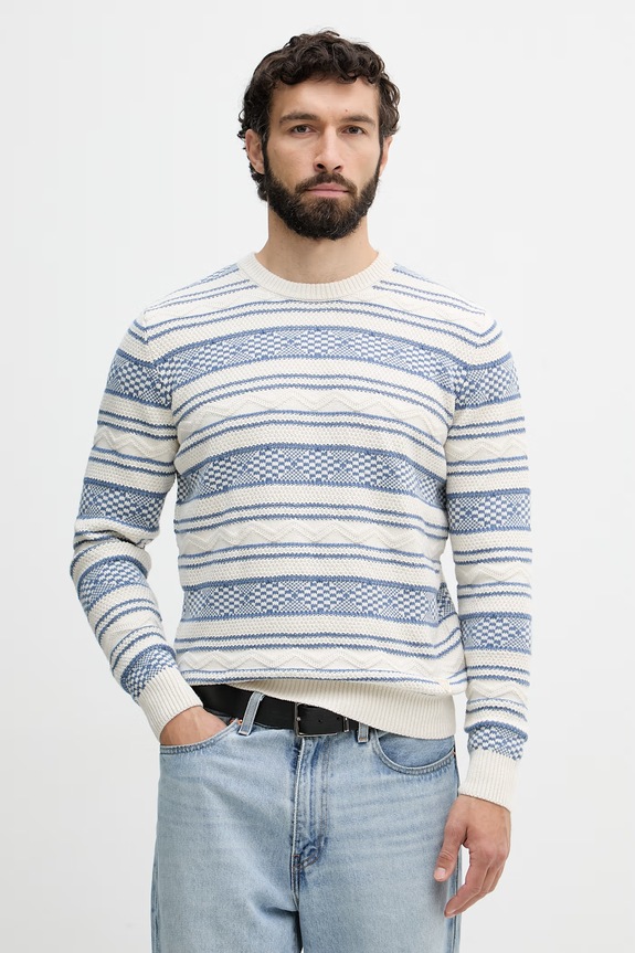 Guess sweter męski bawełniany MATTHIAS niebieski M6YR15.Z0920