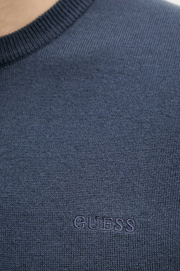 Guess pulover za muškarce s dodatkom svile MARCOS M6YR07.Z0912 plava
