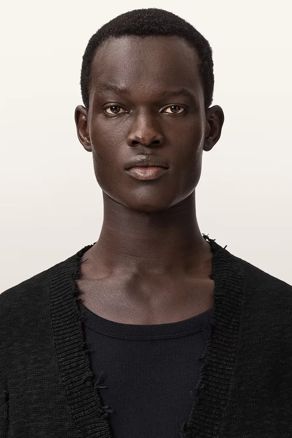 AllSaints kardigan męski bawełniany TABUA czarny M041KE