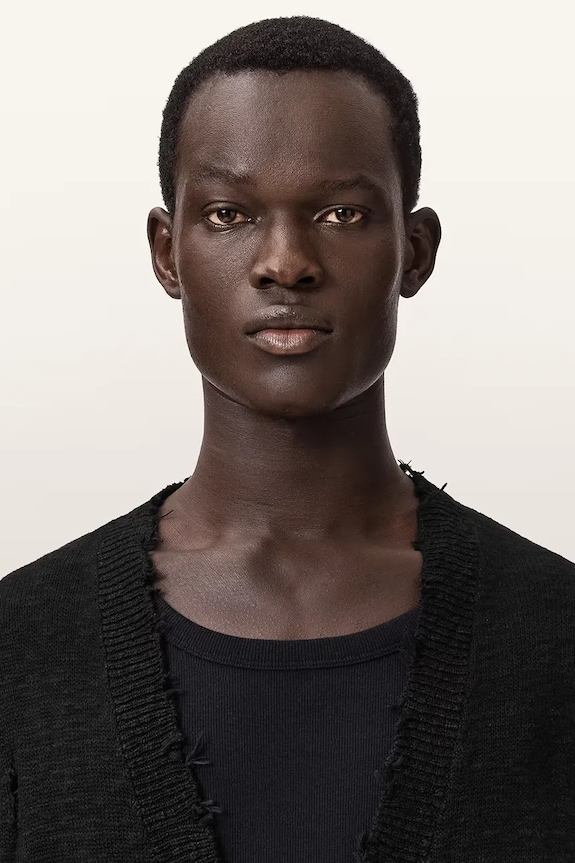 AllSaints kardigan męski bawełniany TABUA czarny M041KE