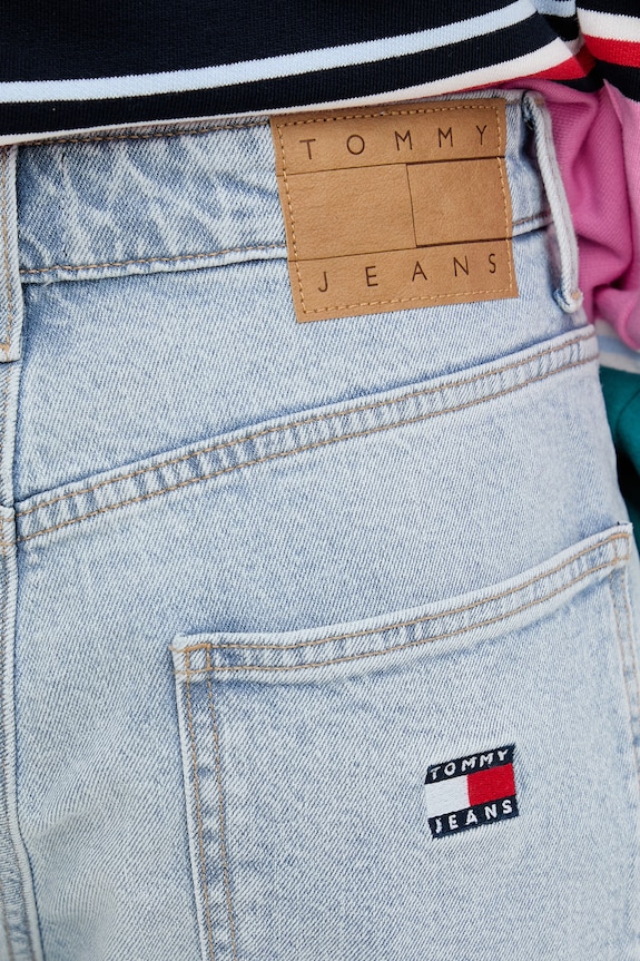 Tommy Jeans šortky dámske s bavlnou modrá DW0DW23123