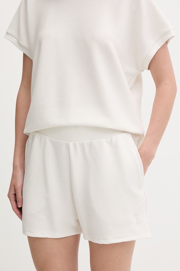 BOSS σορτς lounge γυναικεία BB TEXTURE_Shorts μπεζ 50566134