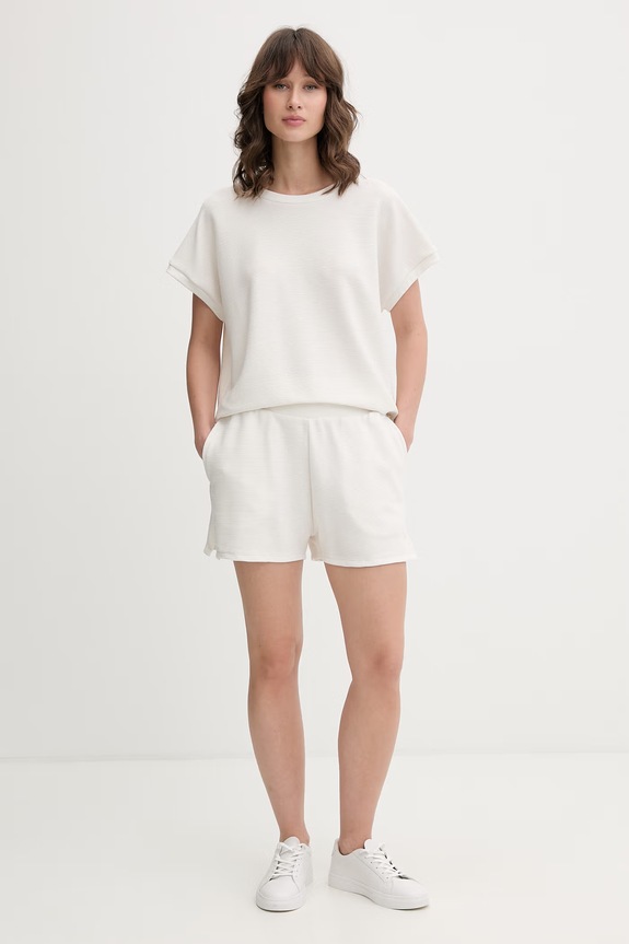 BOSS σορτς lounge γυναικεία BB TEXTURE_Shorts 50566134 μπεζ AW26