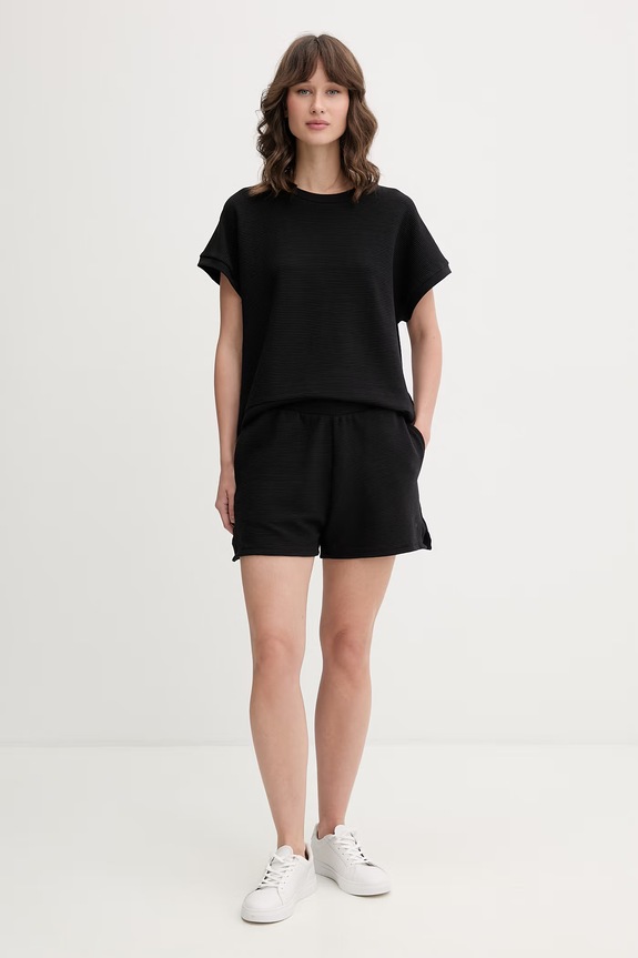 BOSS σορτς lounge γυναικεία BB TEXTURE_Shorts 50566134 μαύρο AW26