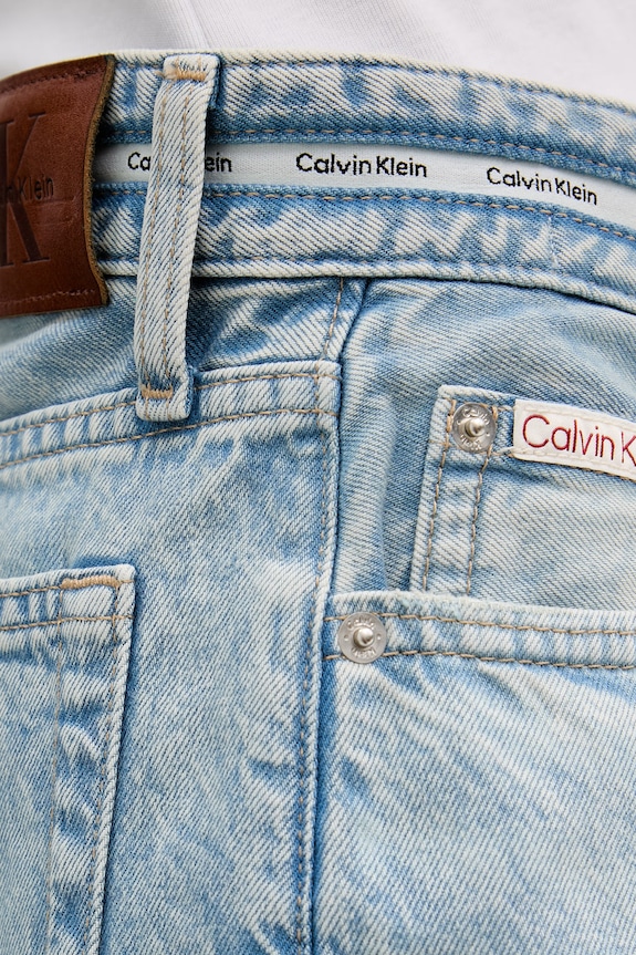 Calvin Klein Jeans bermudy damskie jeansowe niebieski LV047G716G