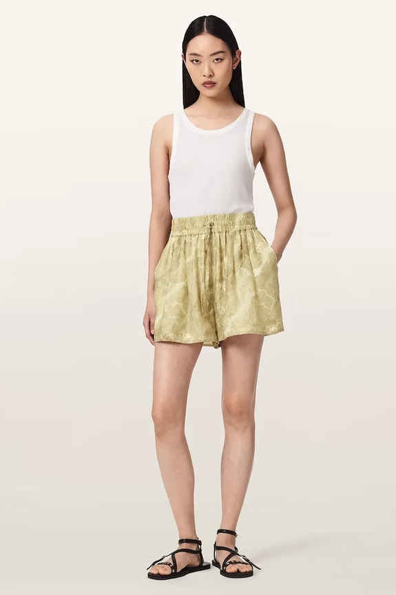 AllSaints kratke hlače ženske z lyocellom ISLA rumena W071TE