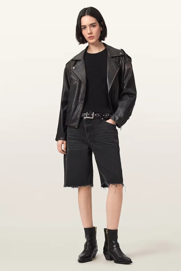 Oblečení AllSaints šortky dámské džínové AKI W054EE černá