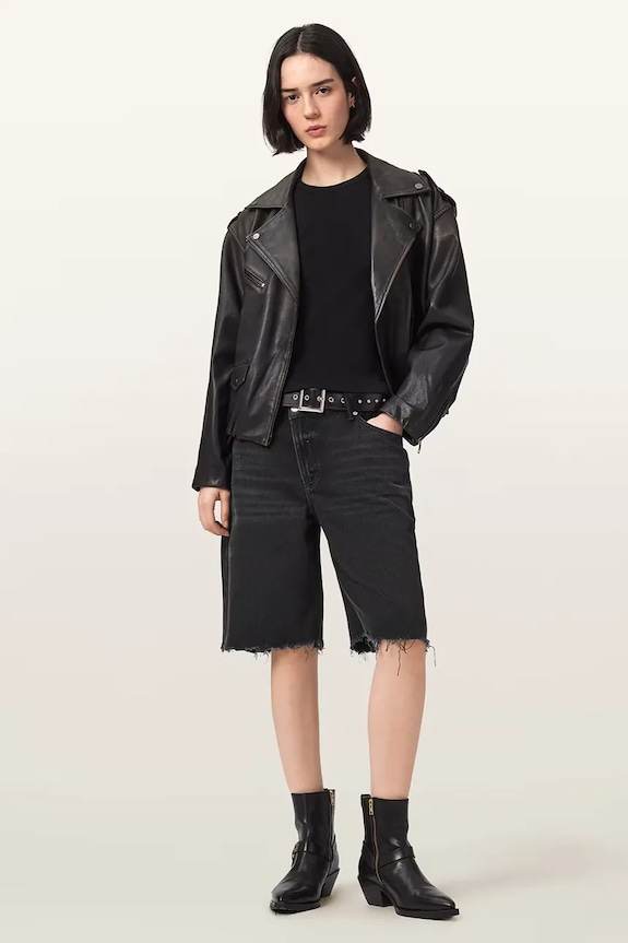 Oblečení AllSaints šortky dámské džínové AKI W054EE černá