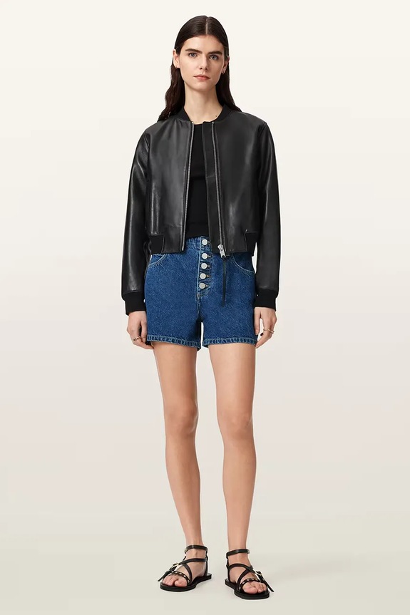 AllSaints szorty damskie jeansowe TAY granatowy W051EE