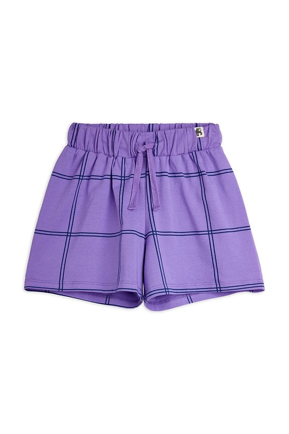 Mini Rodini szorty dziecięce z bawełną Check 26630118 fioletowy AW26