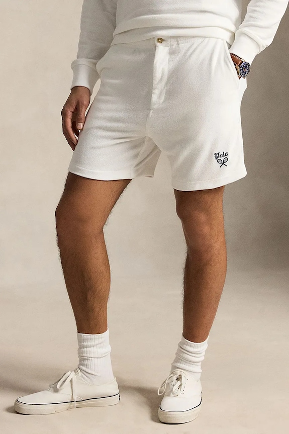Polo Ralph Lauren szorty męskie z bawełną biały 710B19234