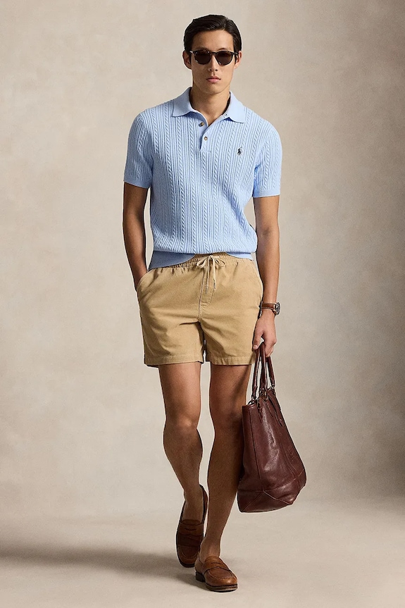 Îmbrăcăminte Polo Ralph Lauren pantaloni scurți pentru bărbați, din bumbac 710B19632 bej