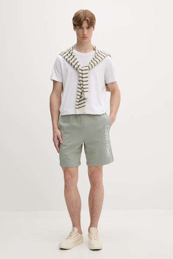 Calvin Klein sportske kratke hlače za muškarce od pamuka LV04LG214G zelena AW26