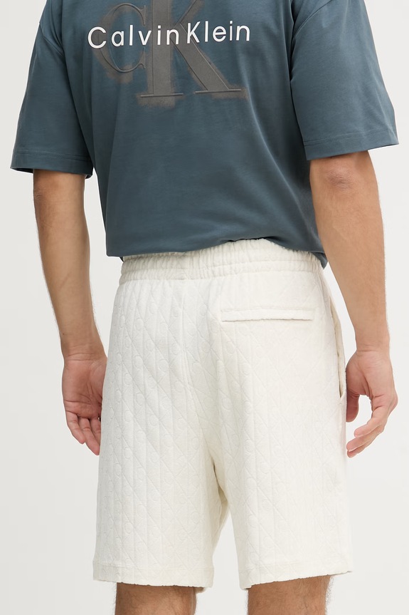 Odzież Calvin Klein Jeans szorty dresowe męskie bawełniane LV04RG213G beżowy