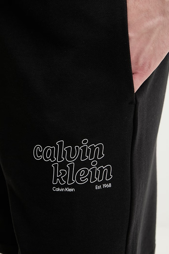Calvin Klein Jeans szorty dresowe męskie bawełniane czarny LV04RG209G