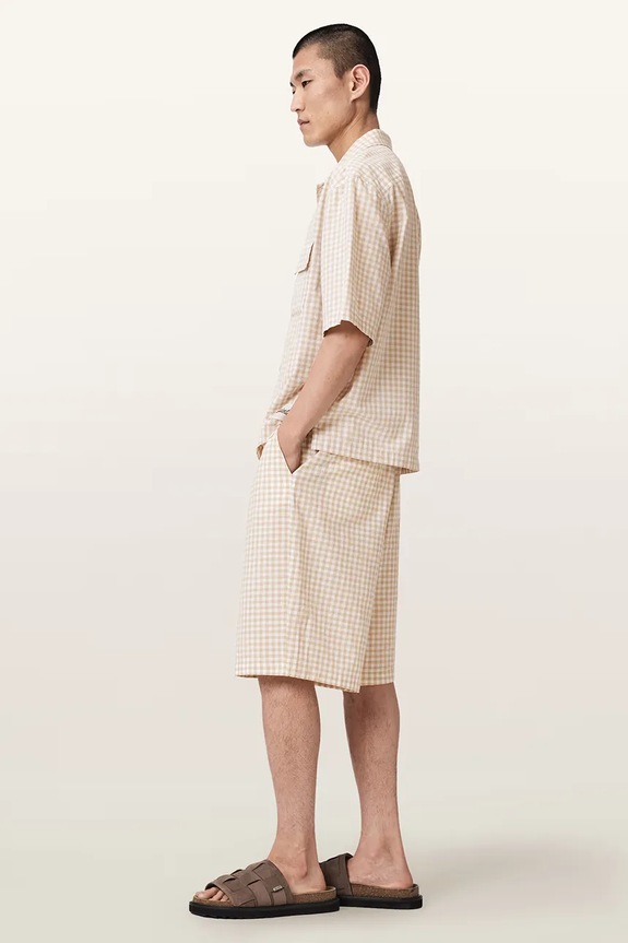 AllSaints pantaloni scurți pentru bărbați, din bumbac ROCKLAND bej M061TE
