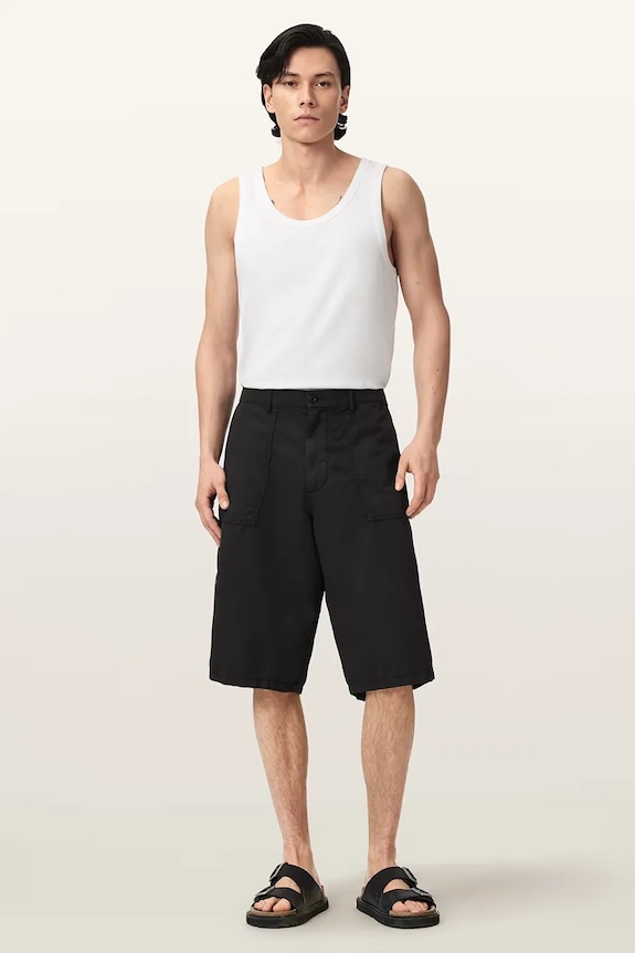 AllSaints шорти жіночі з льоном ECHO чорний M040TE