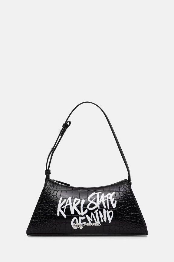 Karl Lagerfeld Jeans torebka hobo damska z imitacji skóry czarny B3W30288