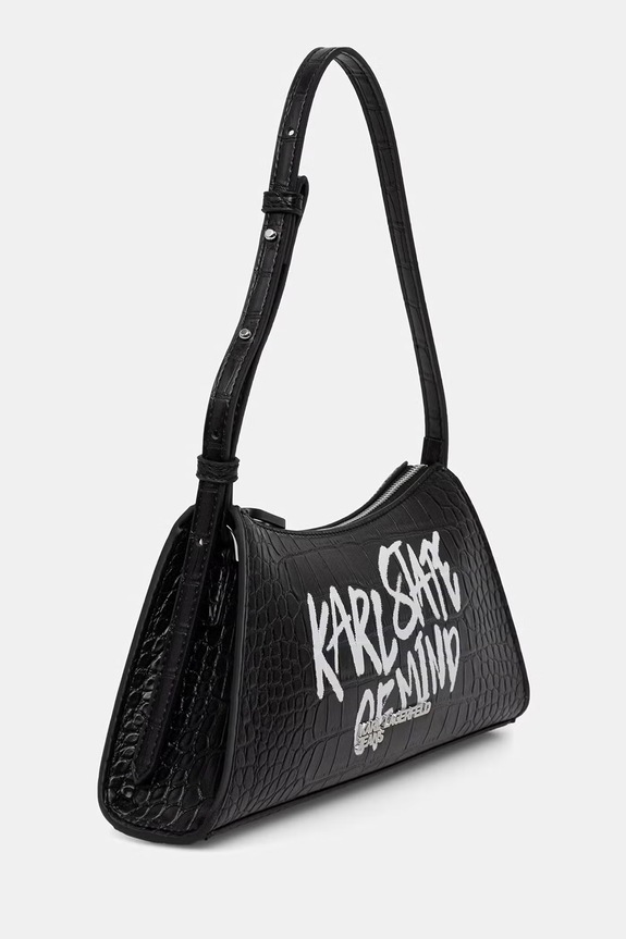 Karl Lagerfeld Jeans torebka hobo damska z imitacji skóry B3W30288 czarny AW26