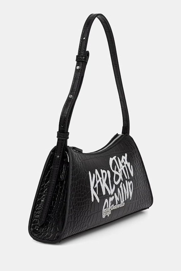 Karl Lagerfeld Jeans torebka hobo damska z imitacji skóry B3W30288 czarny AW26