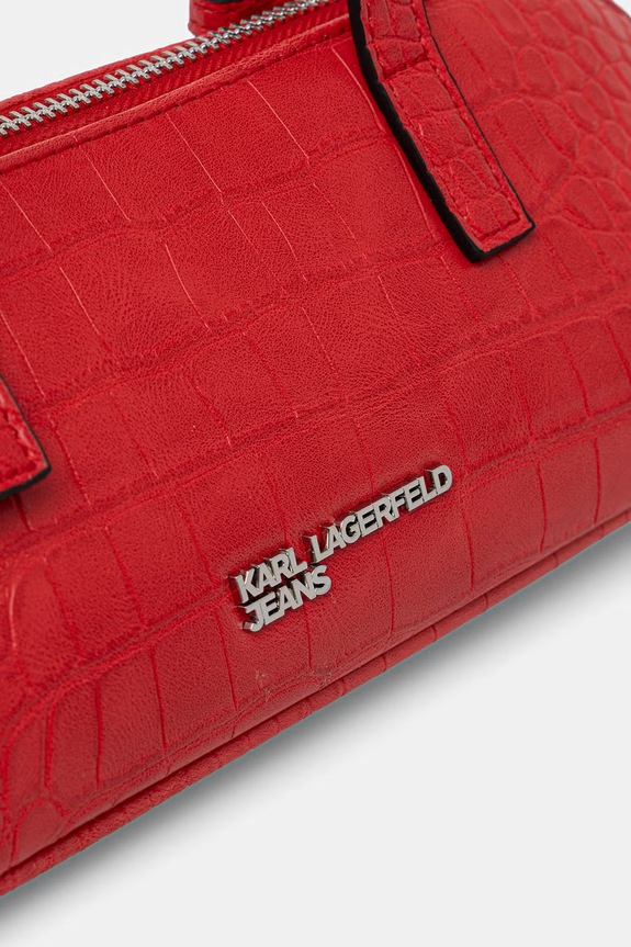 Karl Lagerfeld Jeans torebka bagietka damska z imitacji skóry czerwony B3W30181