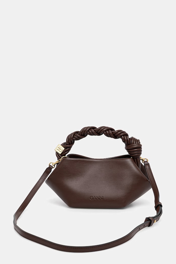 Akcesoria GANNI Bou Mini torebka crossbody damska A7280 brązowy