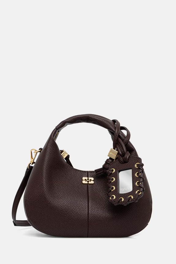 GANNI Hobo Mini torebka hobo damska z imitacji skóry brązowy A7102.