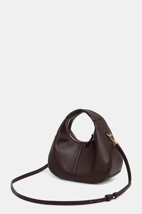 Akcesoria GANNI Hobo Mini torebka hobo damska z imitacji skóry A7102. brązowy