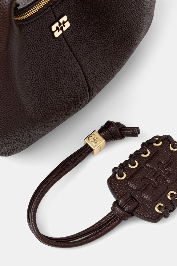 GANNI Hobo Mini torebka hobo damska z imitacji skóry brązowy A7102.