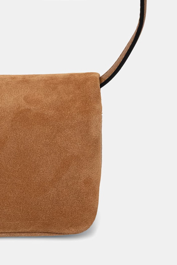 Dodaci Karl Lagerfeld crossbody torba za žene od brušene kože K/SIGNATURE B3W30016 smeđa