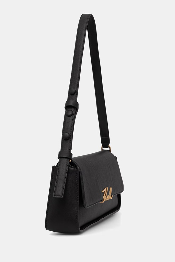Karl Lagerfeld baguette torbica za žene kožna K/SIGNATURE B3W30021 crna AW26