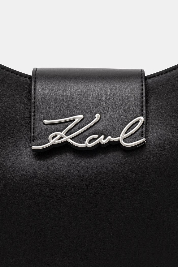 Karl Lagerfeld mala torba hobo za žene kožna K/SIGNATURE crna B3W30022