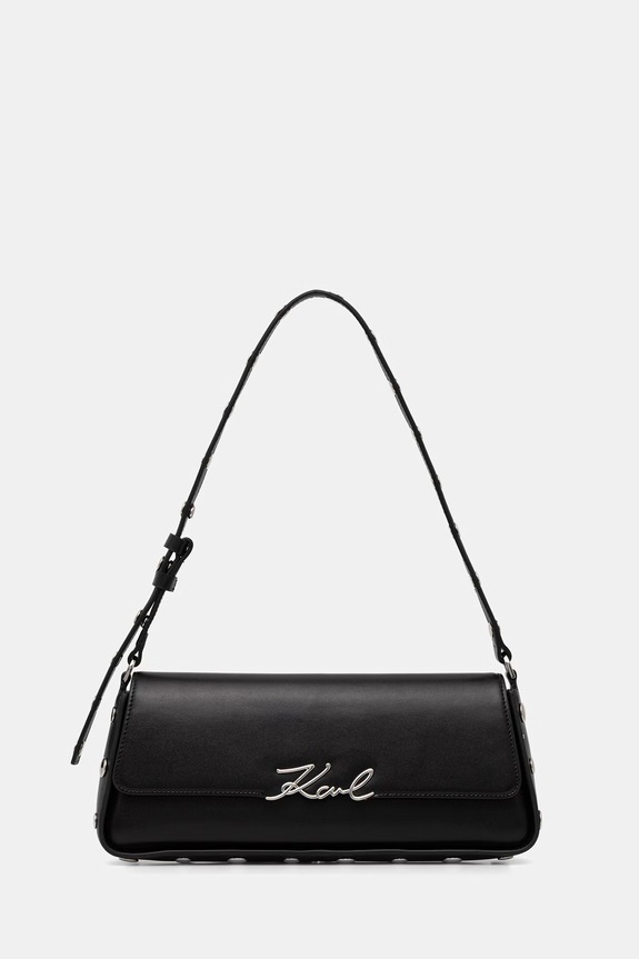 Karl Lagerfeld baguette torbica za žene kožna K/SIGNATURE crna B3W30023