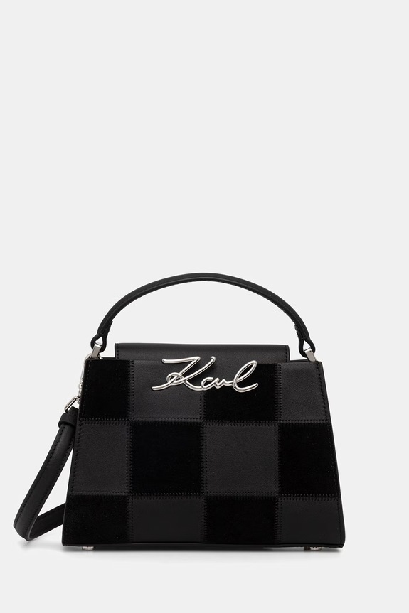 Karl Lagerfeld crossbody torba za žene kožna K/SIGNATURE crna B3W30027