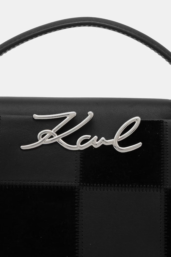 Karl Lagerfeld crossbody torba za žene kožna K/SIGNATURE crna B3W30027
