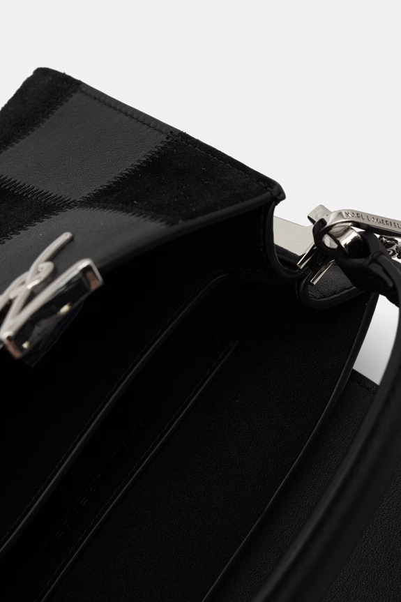 Karl Lagerfeld crossbody torba za žene kožna K/SIGNATURE B3W30027 crna