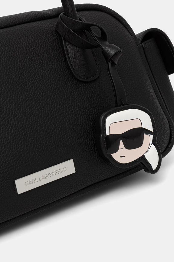 Karl Lagerfeld baguette torbica za žene od imitacije kože IKON crna B3W30119