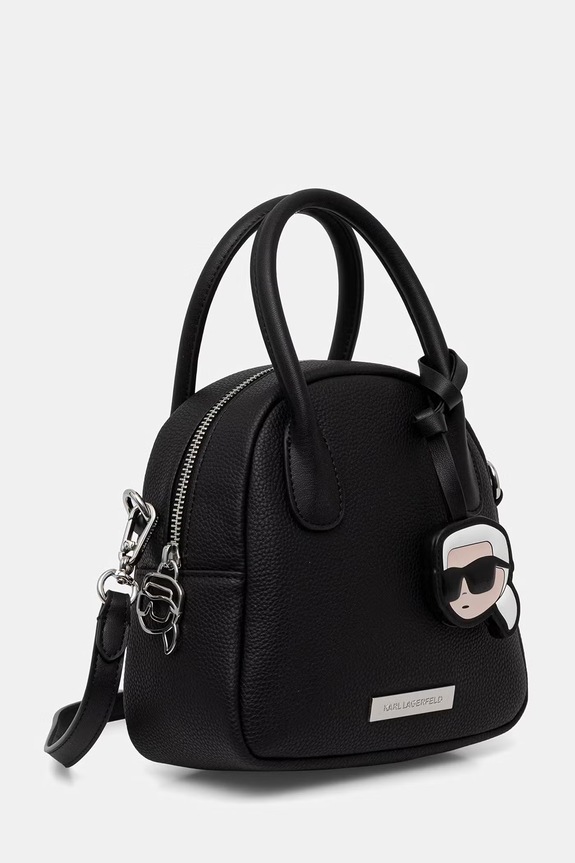 Karl Lagerfeld crossbody torba za žene od imitacije kože IKON B3W30120 crna AW26