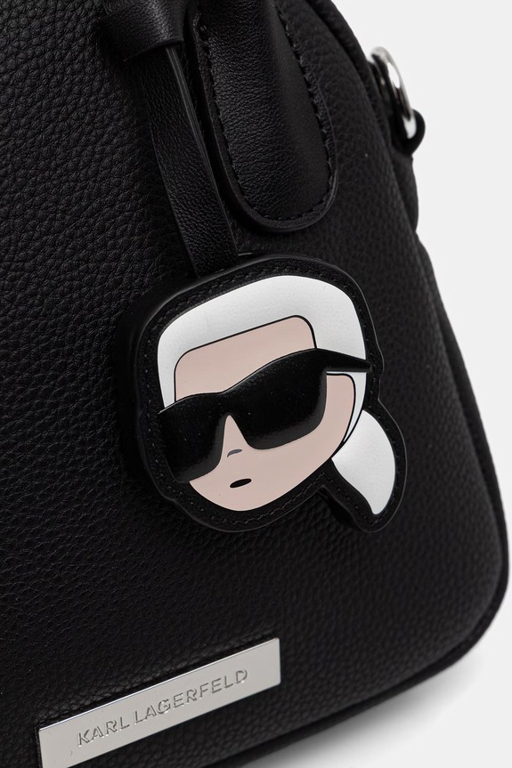 Karl Lagerfeld crossbody torba za žene od imitacije kože IKON B3W30120 crna