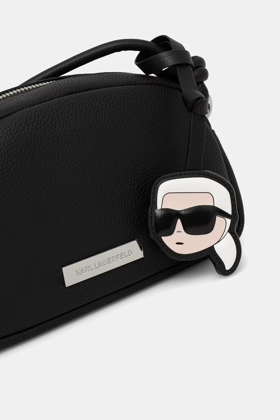 Karl Lagerfeld crossbody torba za žene od imitacije kože IKON crna B3W30307