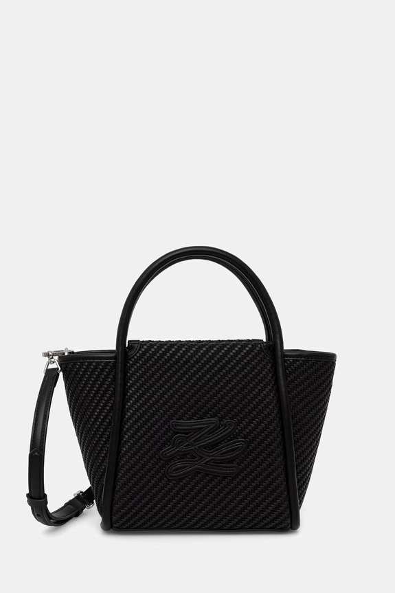 Karl Lagerfeld torebka crossbody damska pleciona K/AUTOGRAPH czarny B3W30314