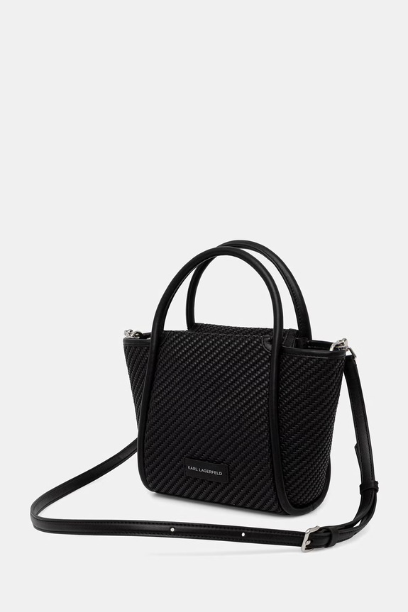 Akcesoria Karl Lagerfeld torebka crossbody damska pleciona K/AUTOGRAPH B3W30314 czarny