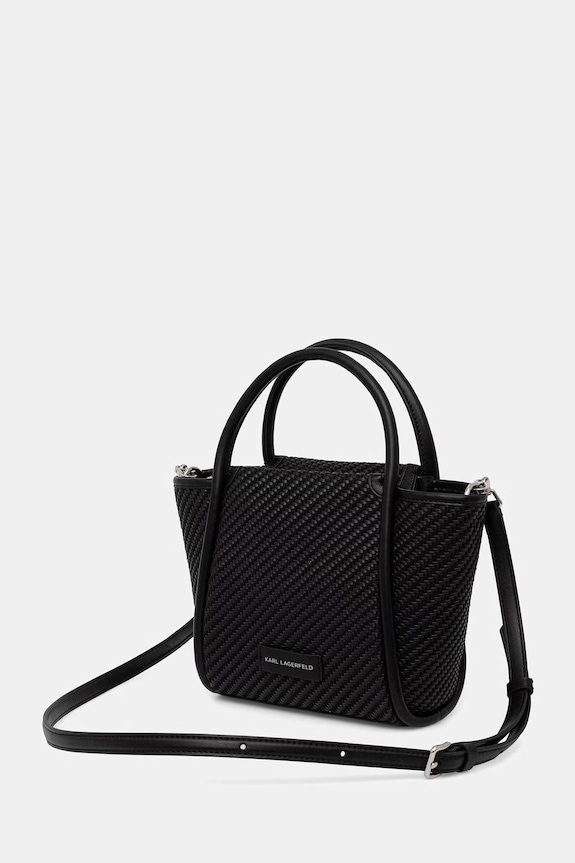 Akcesoria Karl Lagerfeld torebka crossbody damska pleciona K/AUTOGRAPH B3W30314 czarny